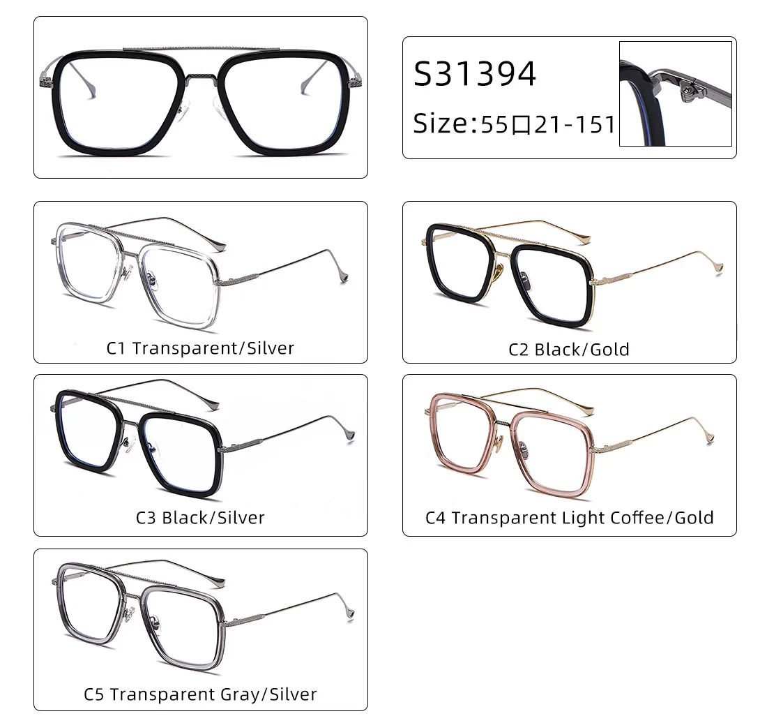 

2021 Trendy Blue Light Blocking Reading Glasses Anti Eye Fatigue Eyeglasses PC Lens Metal Frame Gaming Eyewear for Men Women
