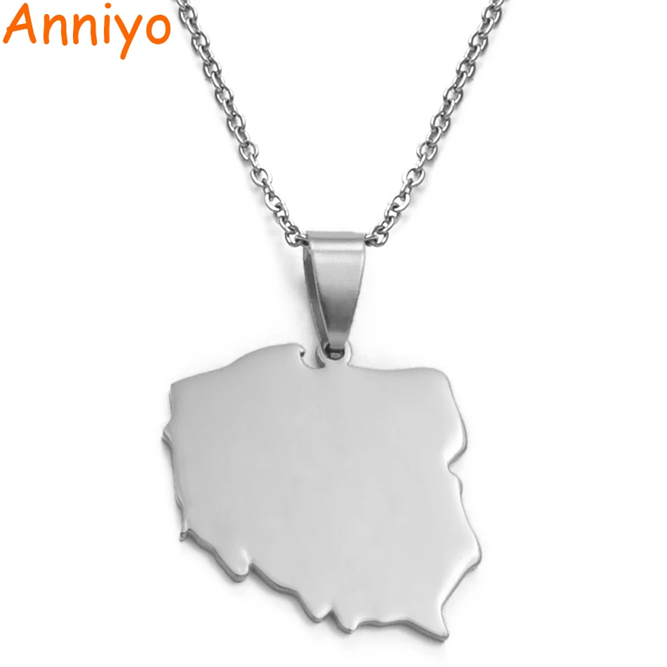 Anniyo 316 подвеска из нержавеющей стали карта полиска ожерелья для женщин ювелирные