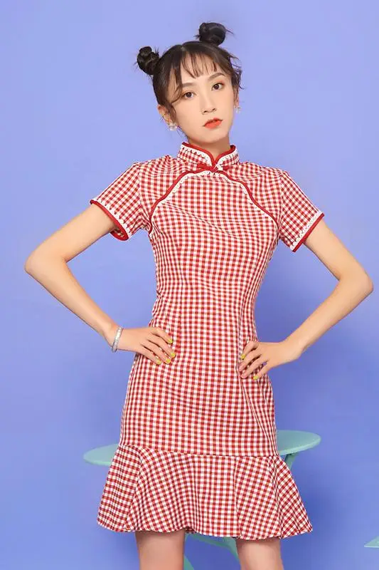 

New Chinese-style Hanfu Zen Suit Female Retro Artistic Floral Printed Cheongsam Dress Oriental Clothing Women Qipao Dress Yy