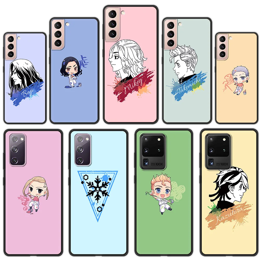 

Anime Tokyo Revengers Cute LOGO Cases For Samsung Galaxy S21 Ultra S20 FE S10 S9 Plus S10E S8 Soft Black Phone Case Cover Shell