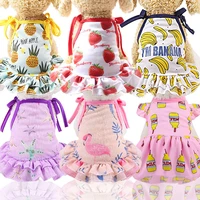 pet fruit strawberry banana stamp vip teddy puppy clothes cat skirt t shirt vest couple clothes dog clothes for small dogs
