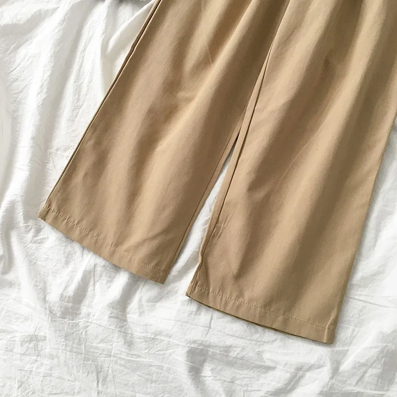 

Women's Wide Leg Pants 2021 Spring Solid Color Casual Streetwear Sense Of Design High Waist Baggy Classic Versatile Trouser