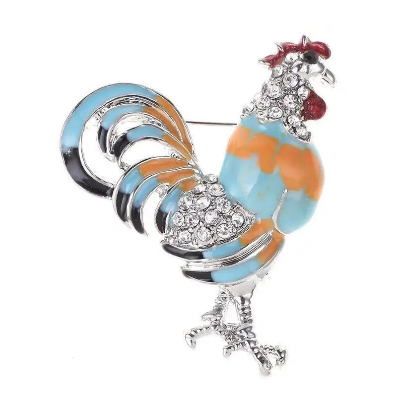 Новый бриллиантами big rooster значок брошь милый цыпленок одежда корсаж ювелирные