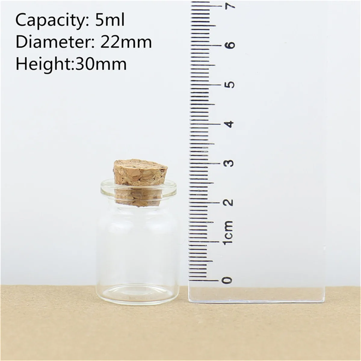 

24 pcs/lot 5ml 22*30mm Small Glass Jars Test Tube Tiny Container Mini Transparent Glass Vial Bottles Stopper DiY Wedding Gift