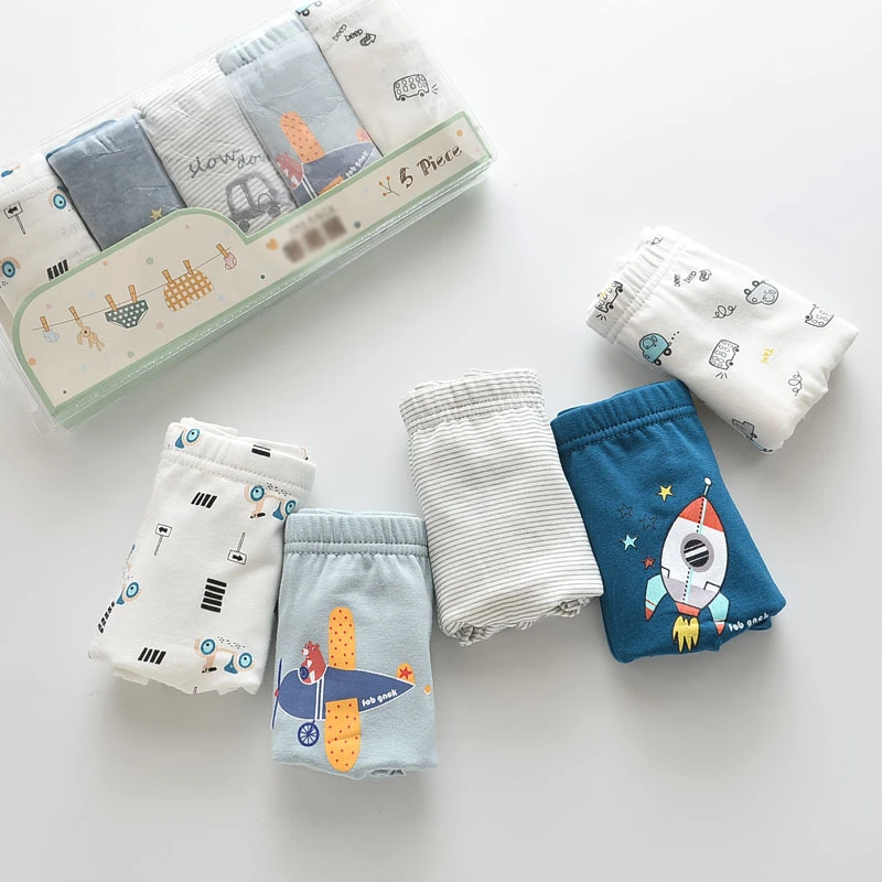 5 шт./лот хлопковые трусы с рисунком для девочек штаны маленьких боксеры