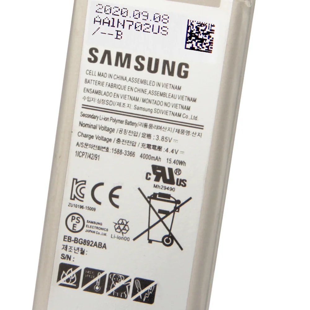 Оригинальный аккумулятор Samsung EB-BG892ABA для GALAXY S8 Active SM-G8920 G892F G892A G892L G892 G892V SM-G892L 4000