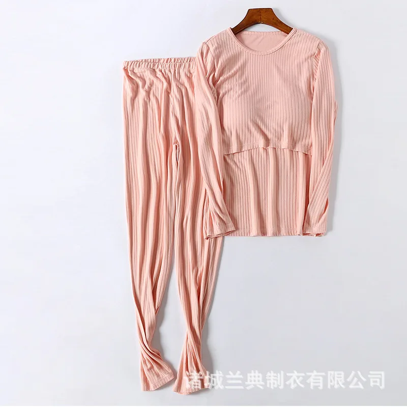 

Modal pit strip maternity dress confinement dress lifts breastfeeding suit maternity pajamas spring and autumn new