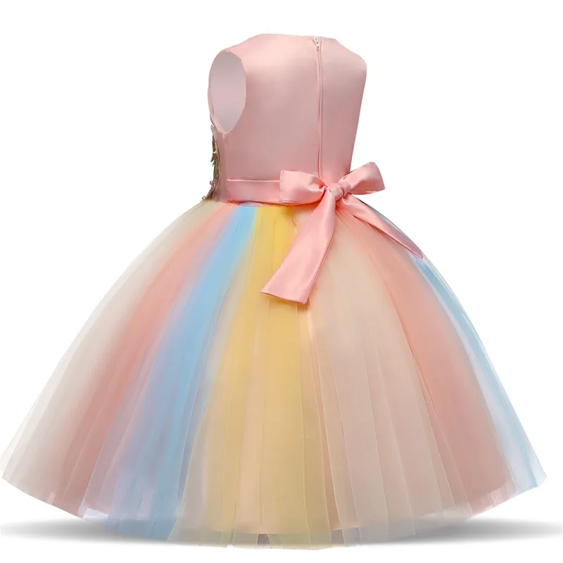 Элегантное платье принцессы для маленьких девочек с цветочным рисунком нарядные