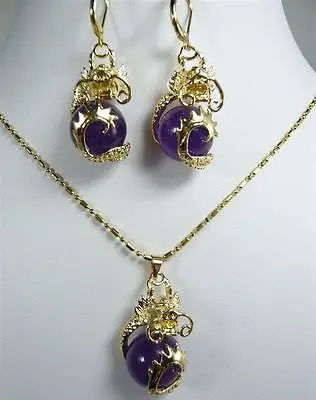 Новый Популярный зеленый красный фиолетовый нефритовый браслет серьги дракон