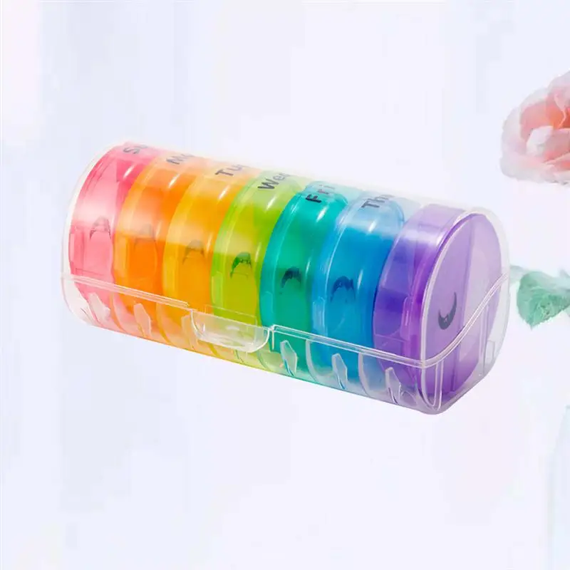 

Pill Case Moistureproof 14 Compartments Pill Holder Drug Box for Home