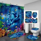 Коралловый морской Дельфин душ Шторы героев мультфильмов Водонепроницаемый душ Шторы Ванная комната полиэстер