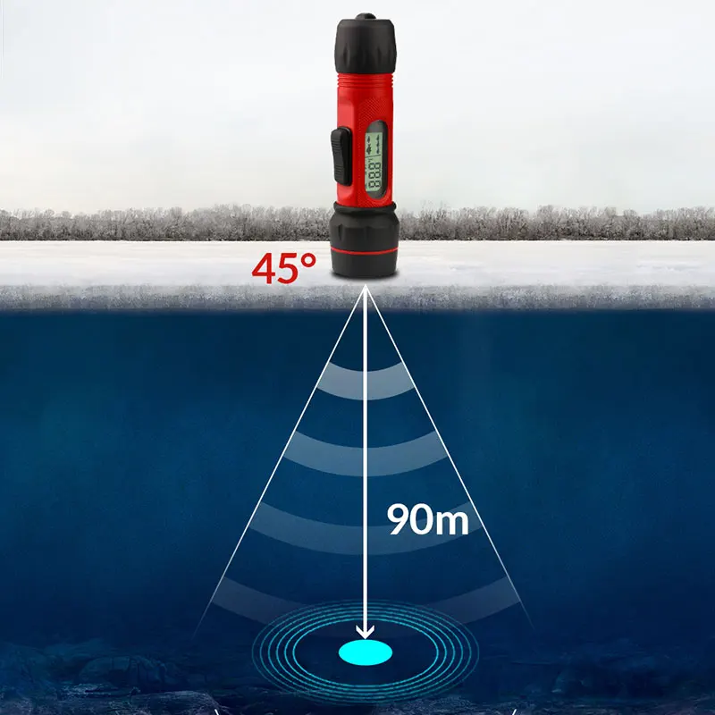 Erchang F12 Digital Handle Fish Finder Echo Sounder 100M Depth Portable Waterproof Sonar For Winter Ice Fishing