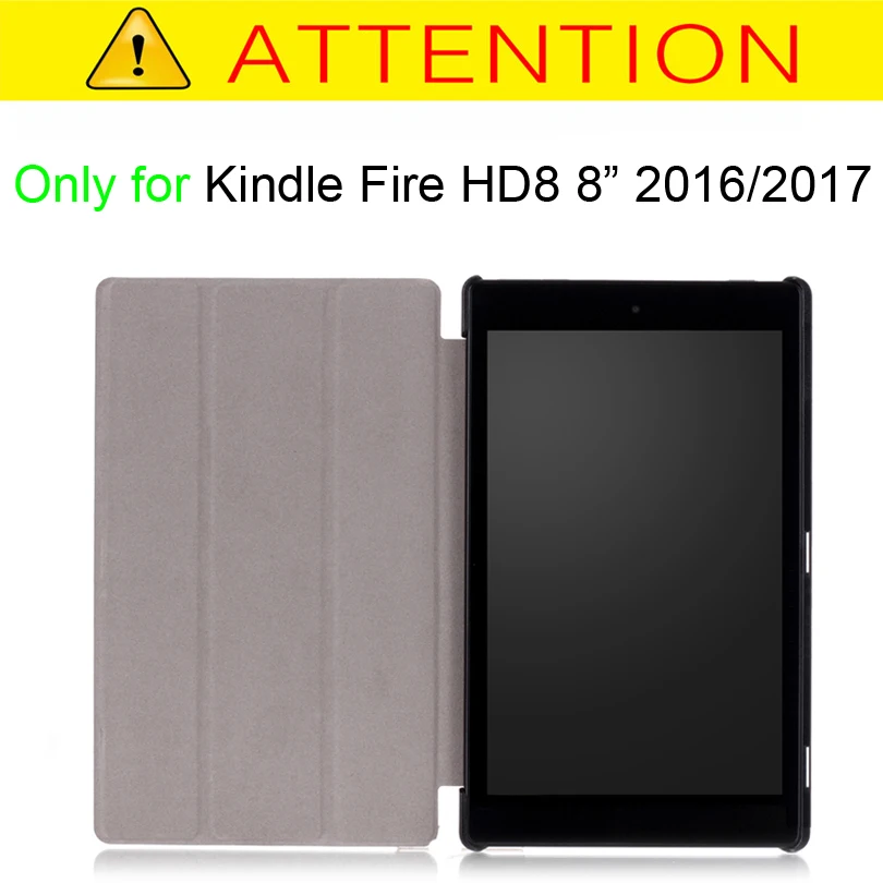 Тонкий магнитный складной чехол для Kindle New Fire HD8 HD 8, защитный чехол для планшета+ пленка+ стилус
