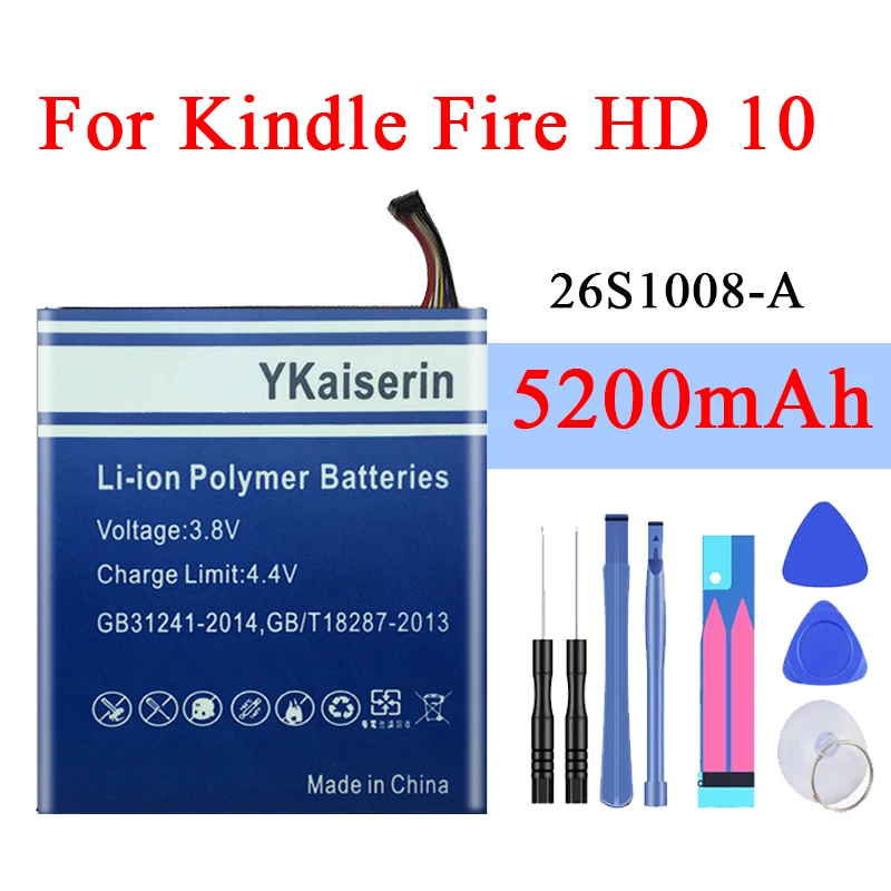 Аккумулятор 5200 мАч для Kindle Fire HD 10 батарея Amazon B00VKIY9RG 1 SR87CV SR87MC 58 000119 ST10 ST10A 26s1008