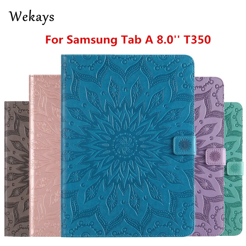 

Wekays For Galaxy Tab A 8.0" T350 Sun Flower Leather Fundas Case For Samsung Galaxy Tab A 8.0 T355 T350 T351 Tablet Cover Cases