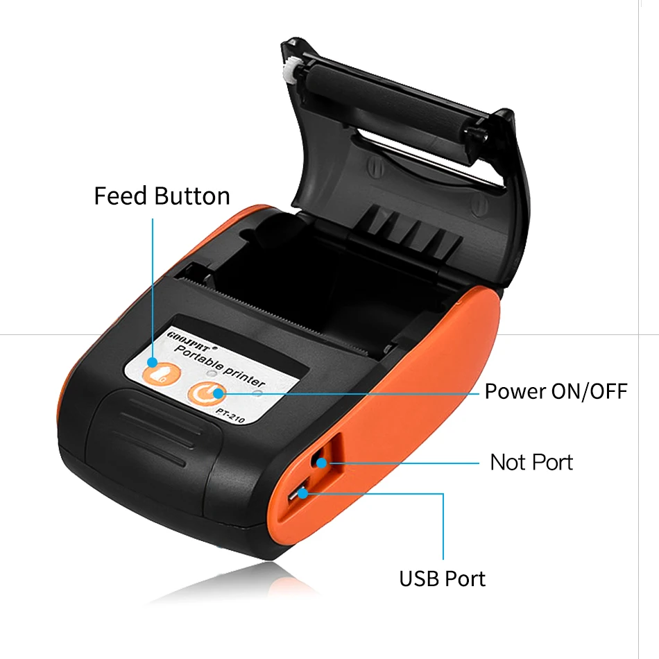 Бесплатный термальный принтер SDK Bluetooth 58 мм мини для POS портативный беспроводной