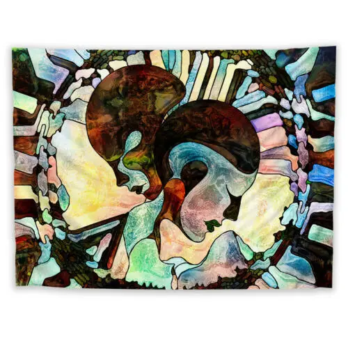 Абстрактное изображение лица настенная подвесная накидка на диван кровать