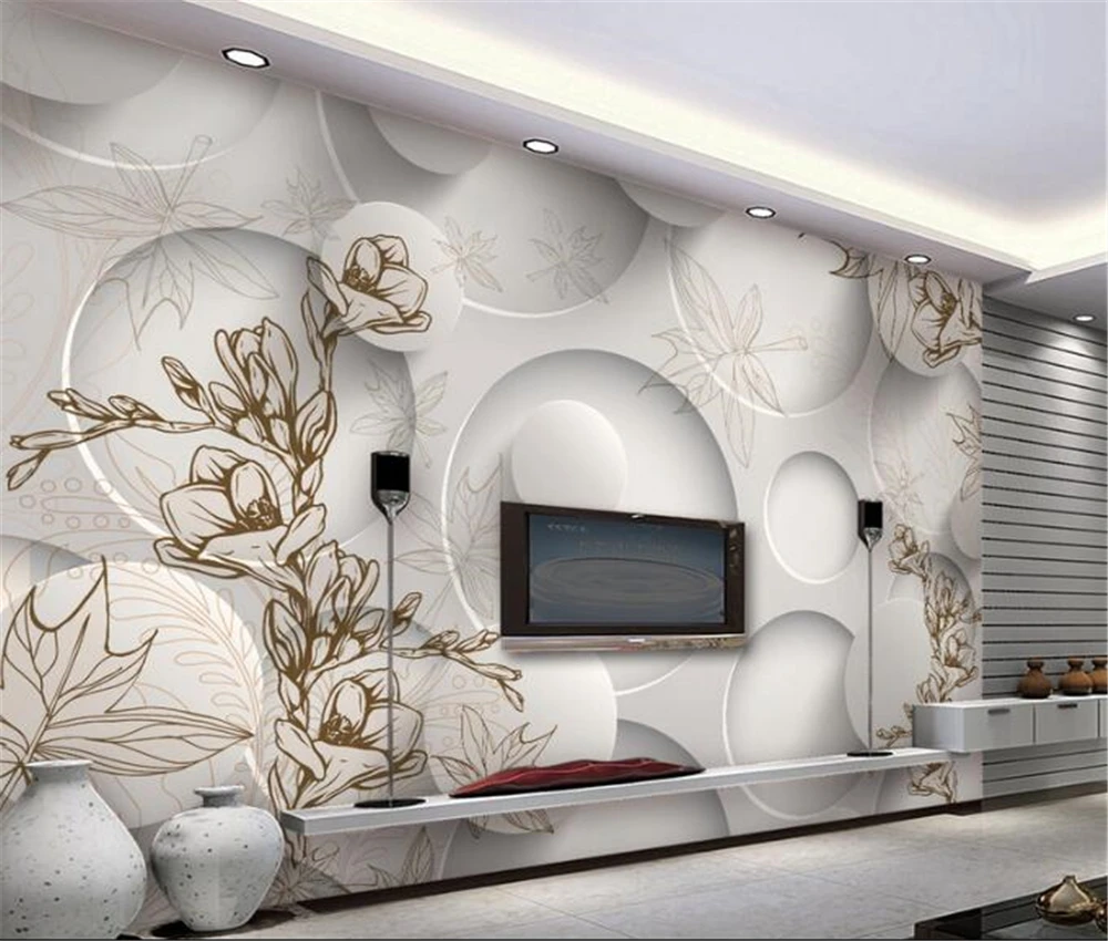 Большой заказ обои современный простой декоративный стиль ТВ Фон Гостиная