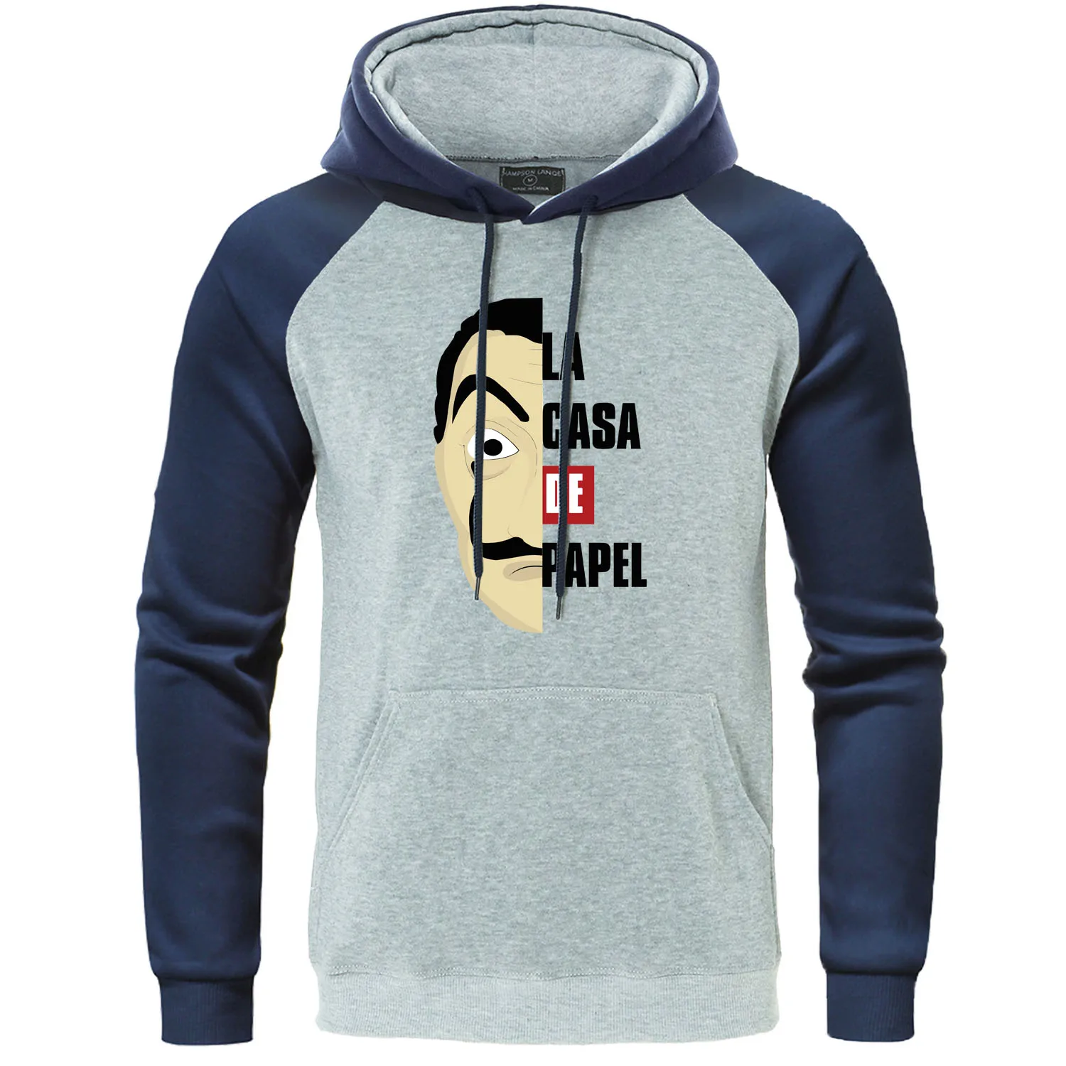 dark blue gray 6 La Casa De Papel, толстовка с капюшоном, костюм Уход за кожей лица Толстовка Для мужчин реглан пуловер House Of paper Толстовка Для мужчин Осенний тренировочный костюм, уличная одежда - Цвет: dark blue gray 6