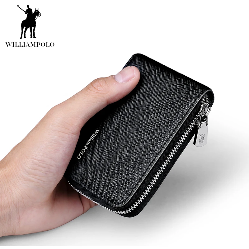 Бумажник WILLIAMPOLO PL185143 мужской кожаный кредитница кошелек из воловьей кожи на