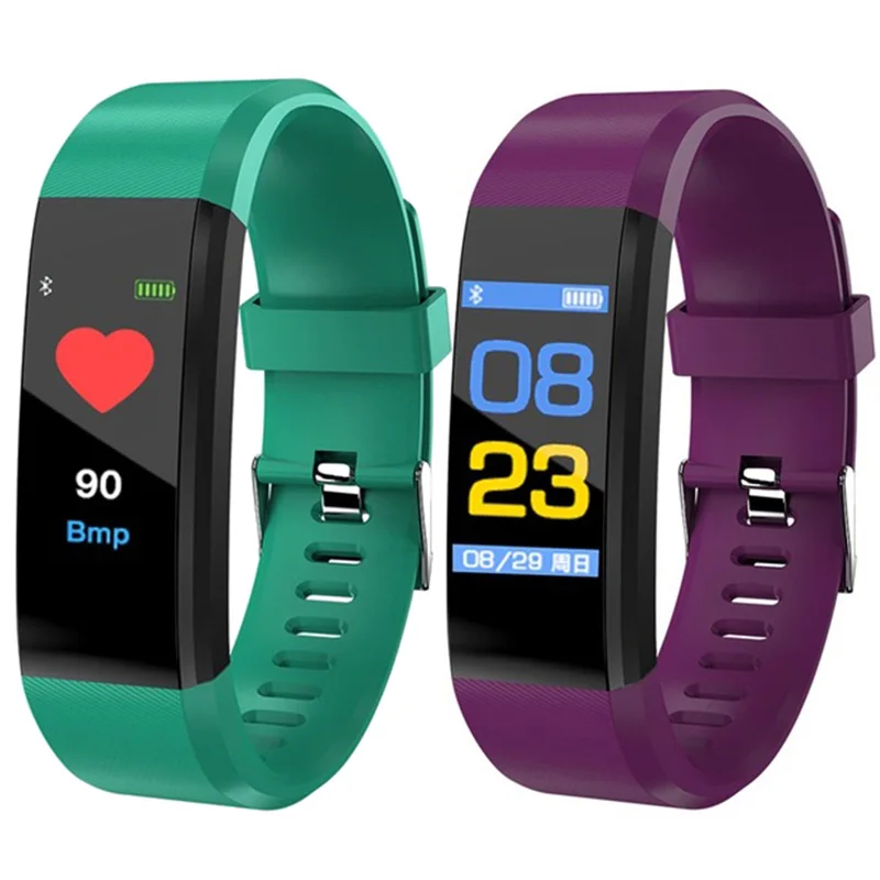 2 шт 115 плюс умный Браслет фитнес-трекер счетчик шагов Smartband анти-потеря