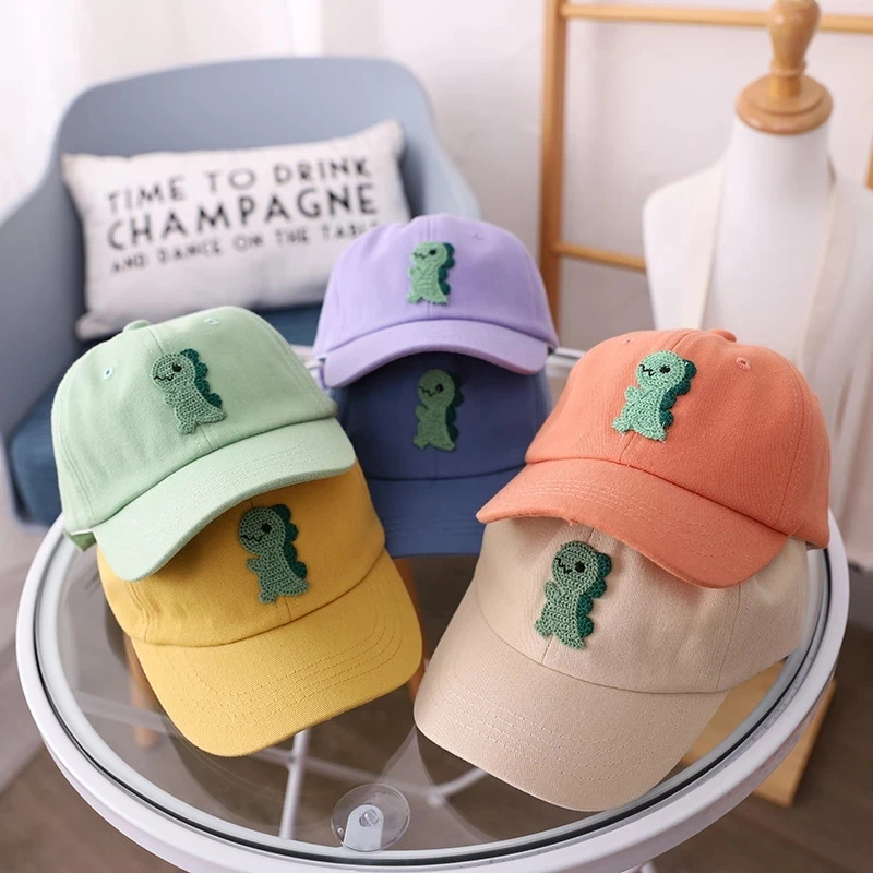 

Cartoon Dinosaur Kids Baseball Caps Soft Cotton Baby Boys Girls Sun Hat Spring Summer Outdoor Adjustable Kids Children Hats