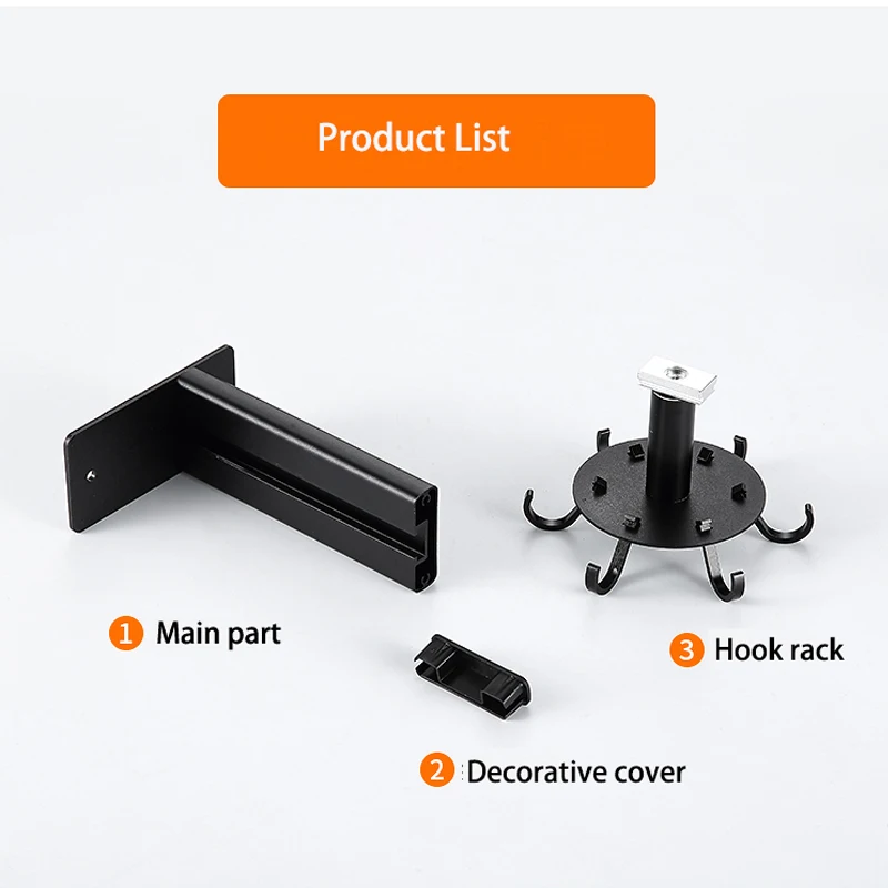 

6/8Rotatable Hooks Bathroom Accessories Kitchen Products Punch-Free Wall Hanging Space Aluminum Hooks Kitchen Shelf Storage Rack