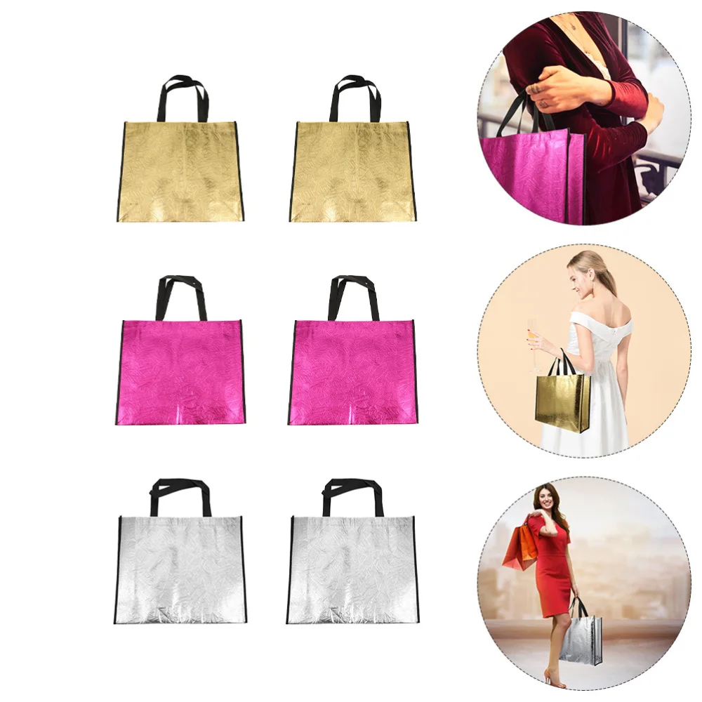

12pcs Gift Bags Non-woven Present Bags Shopping Tote Bags (Assorted Color)