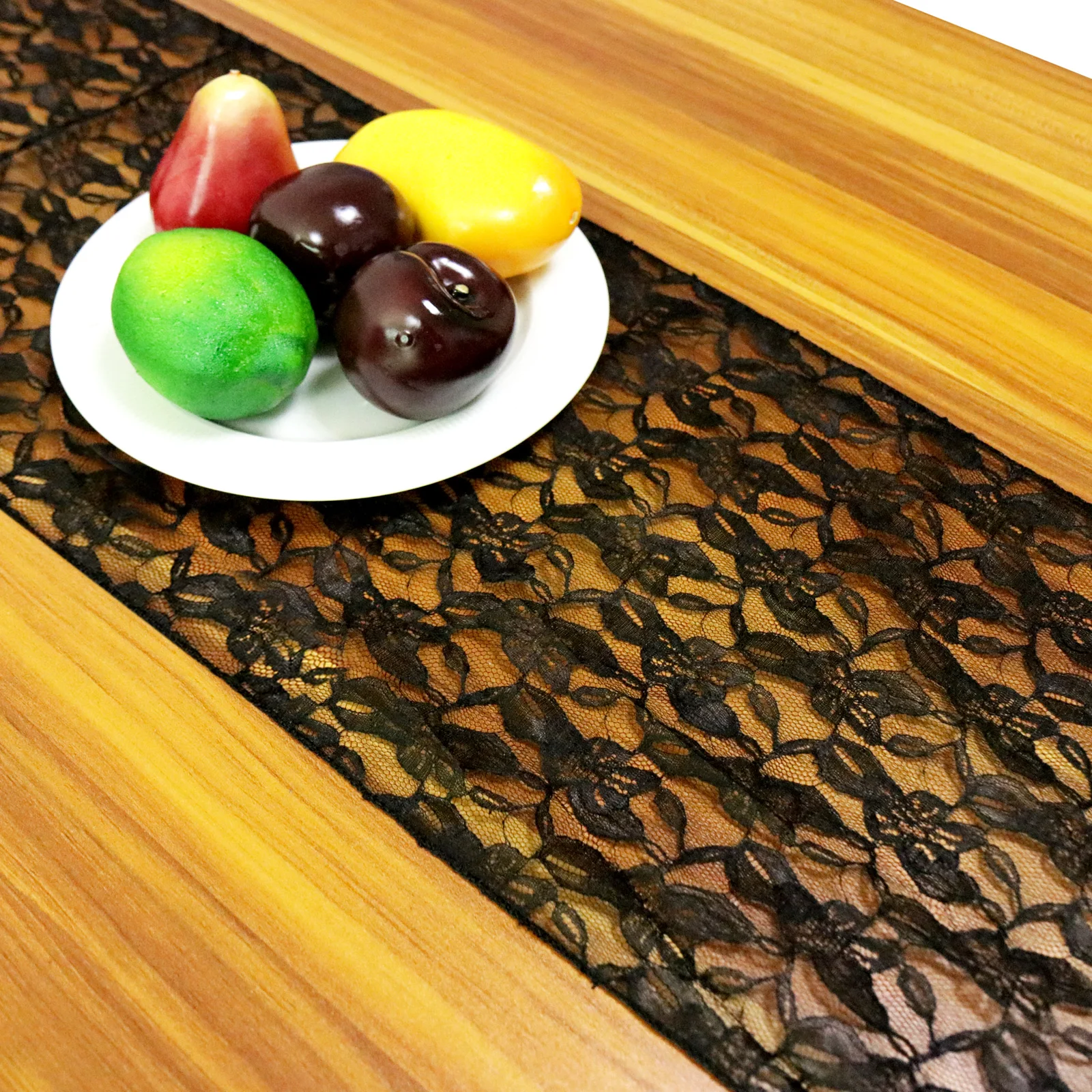 Белый/черный кружевной настольный бегун Современная длинная скатерть для стола