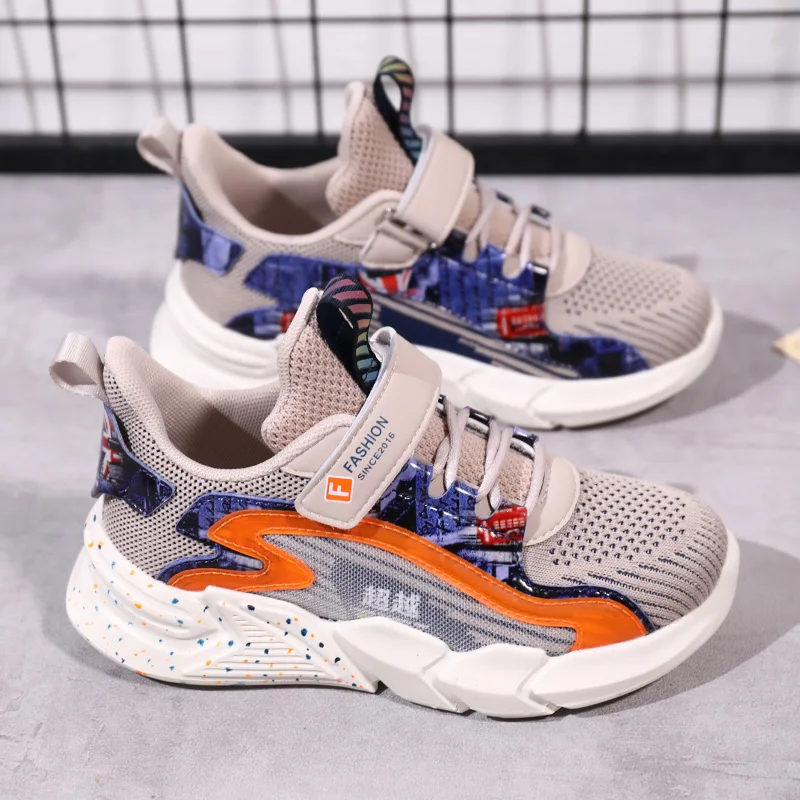 

2021 New Teenager Sport Shoes for Boys Brand Kid Running Footwear Soft Breathable Big Boy Gym Shoes Fashion Boys Jogging Shoes