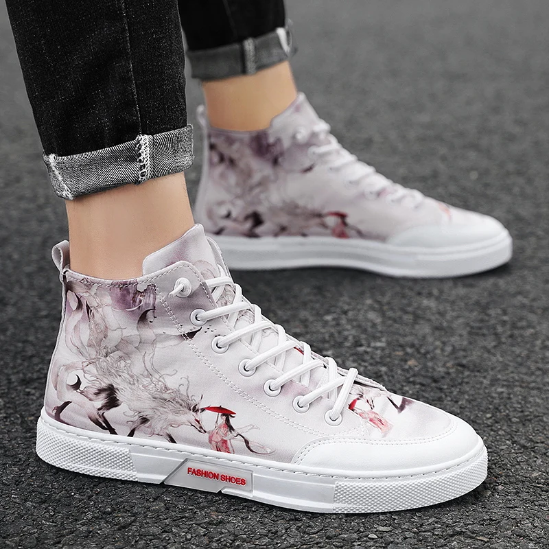 

New Sneakers Men Jogging Sport Shoe Male Canvas Breathable Printing Soft Bottom Casual Training Running Skate Shoes Zapatillas