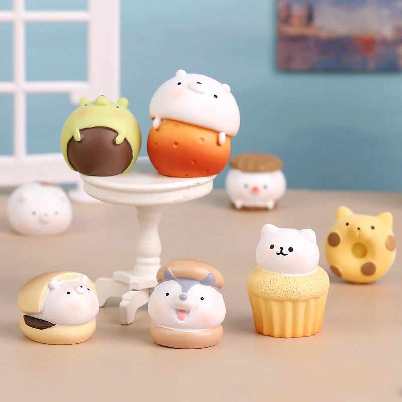 Children's Food Play Grocery Store Blind Box Desktop Doll Mini Ornaments Cake Cat Chocolate Biscuit Cake Decor Birthday Gift