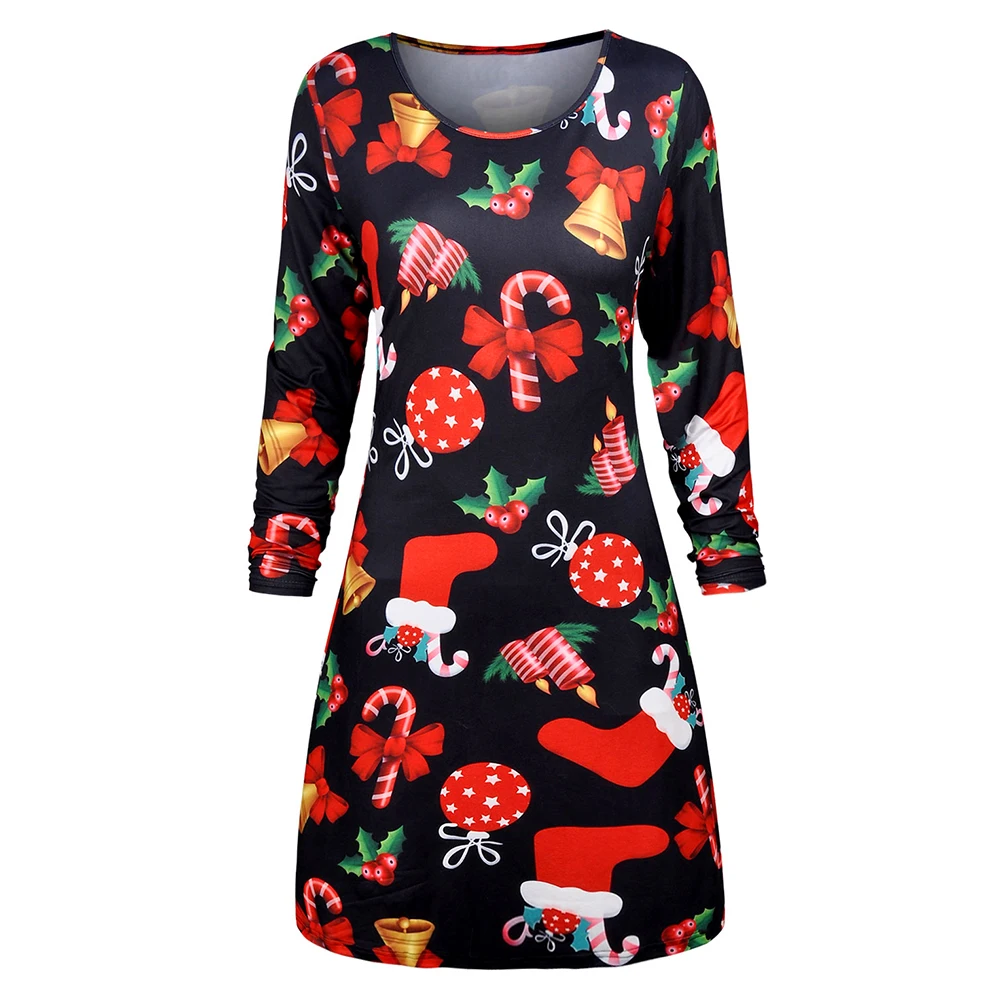 2019 горячее предложение рождественское платье женское осеннее Повседневное