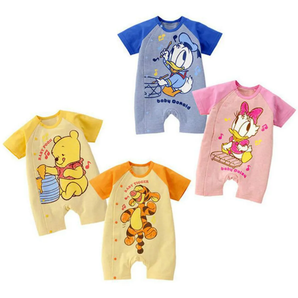 Summer Newborn Baby Romper Cartoon Tiger Pooh Donald Daisy Boy Girl Jumpsuit Roupas Bebes Infant Clothes Toddler Pajamas Outfits