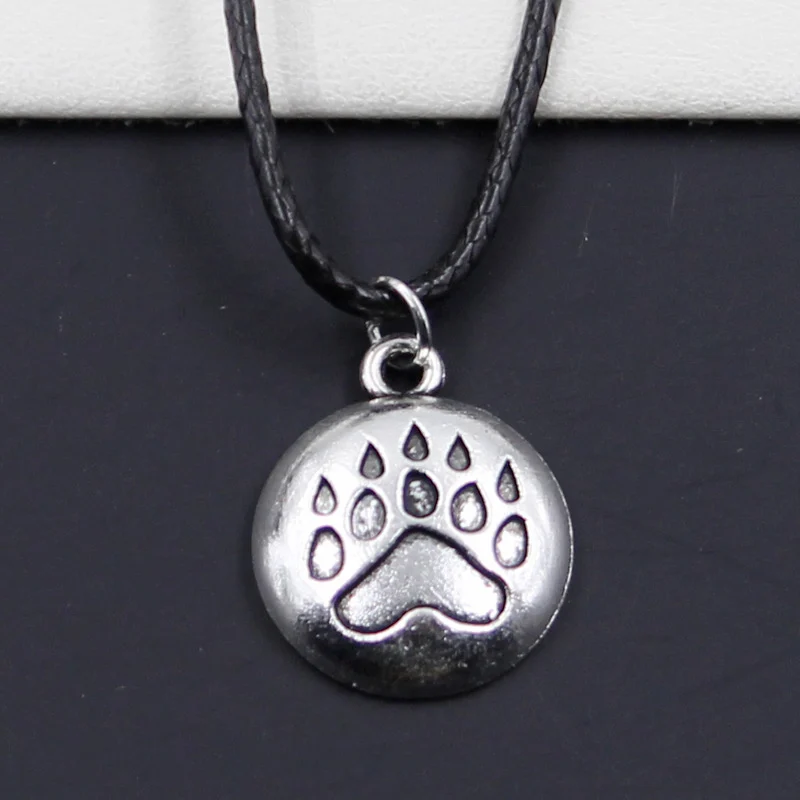 Модный собачий Кот медведь лапа Тибетский серебристый цвет кулон ожерелье чокер