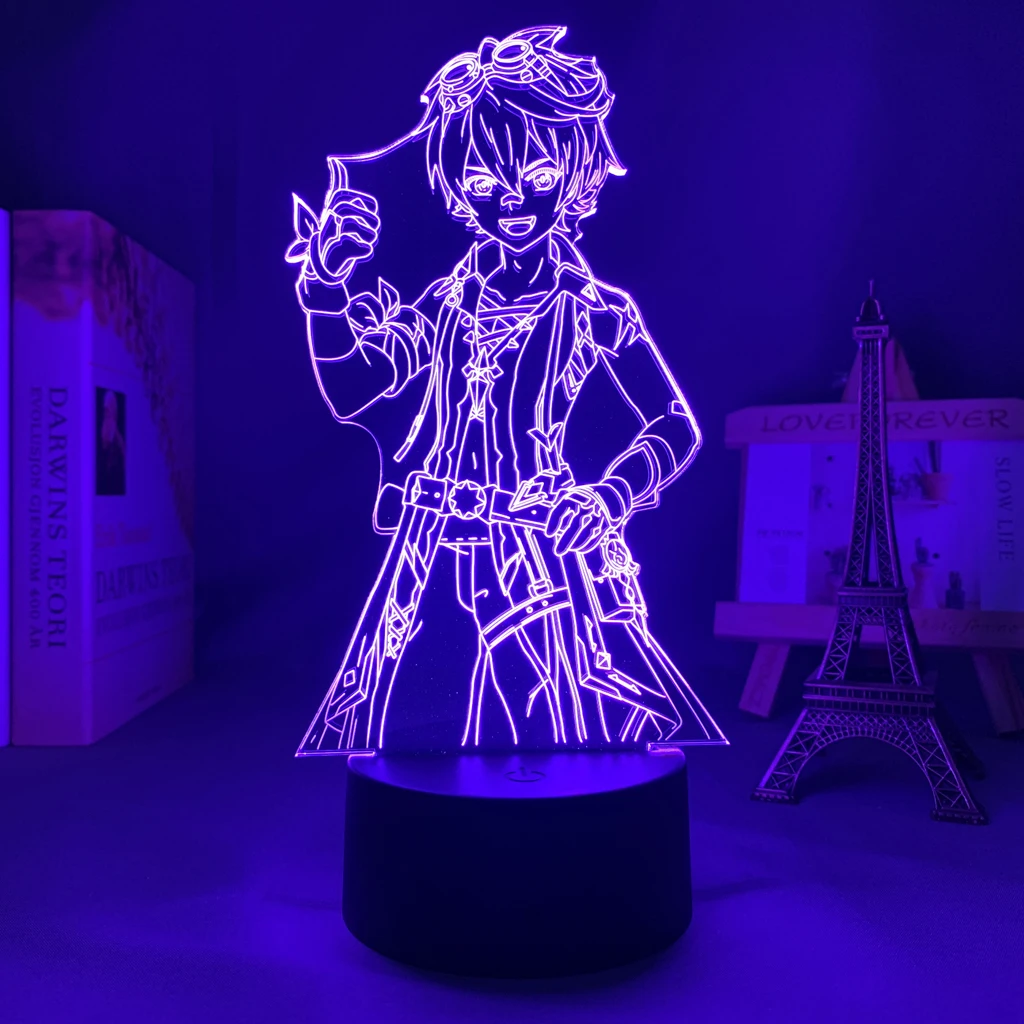

3d Led Night Light Lamp Genshin Impact Bennett Acrylic Led Lamp Game