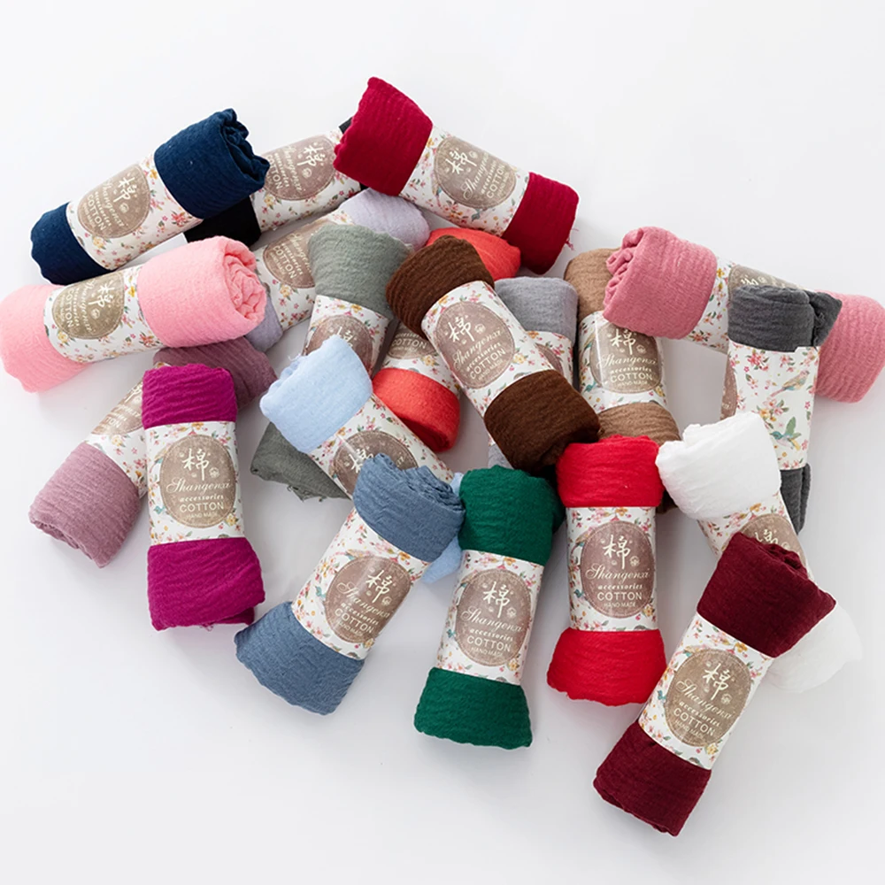 

2ets wholesale price 70*180cm women muslim crinkle hijab scarf femme musulman soft cotton headscarf islamic shawls and wraps #21