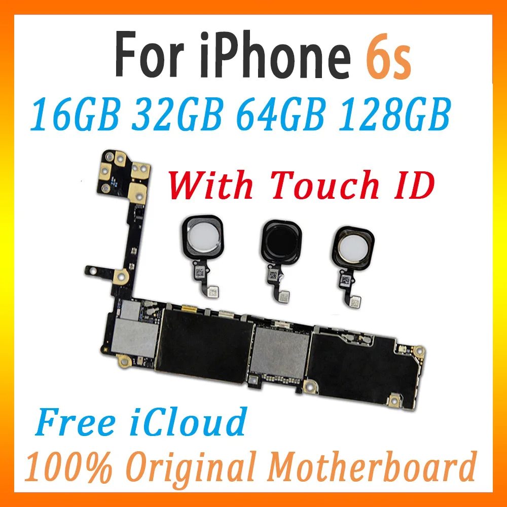 Бесплатный iCloud для iPhone 6S материнская плата с/без touch ID, оригинальная разблокированная для iPhone 6 s материнская плата с полным чипом MB