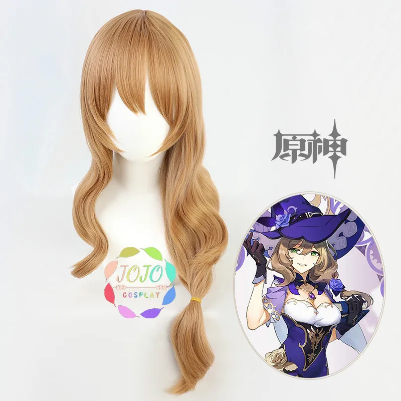 Лиза Genshin воздействия волнистые человеческие волосы длинные ролевая игра