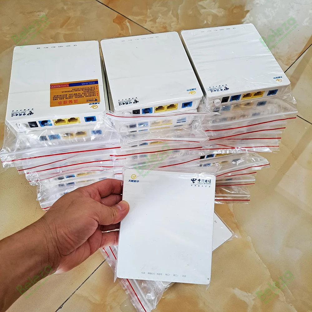 Оптоволоконный маршрутизатор с адаптером питания 10 шт. HG8120C EPON GPON XPON 2FE 100mbs ONU две