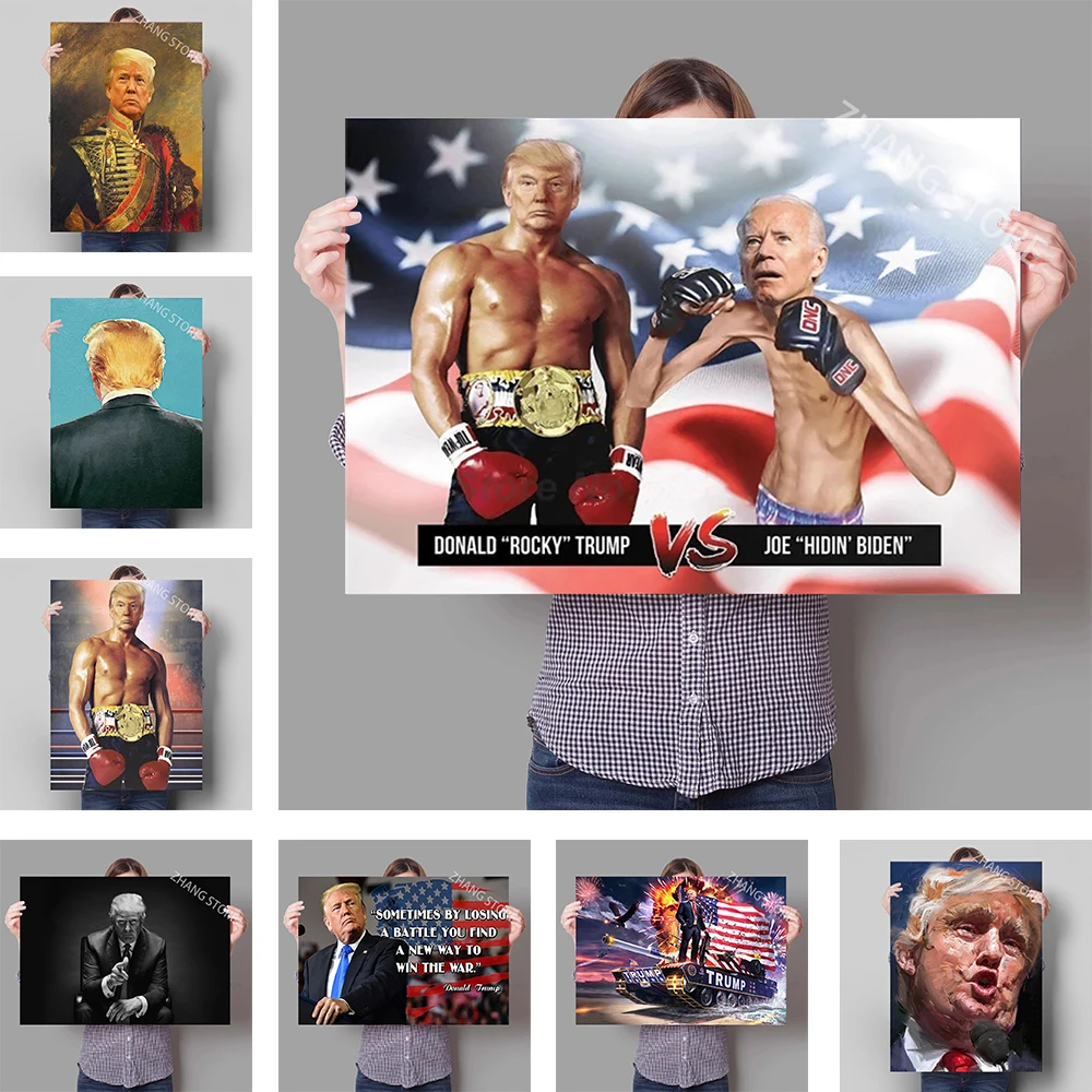 

Boxer Donald Trump Interesting U.S. President Canvas Painting And Living Room Wall Art Prints For Modern Home Decor Picture