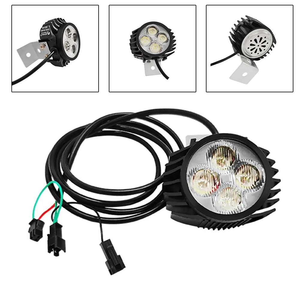 

Electric Bicycle Headlight E-bike LED Head Light 36V 48V Waterproof 4 Lights With Horn Waterproof Shockproof Cycling Lamp Parts