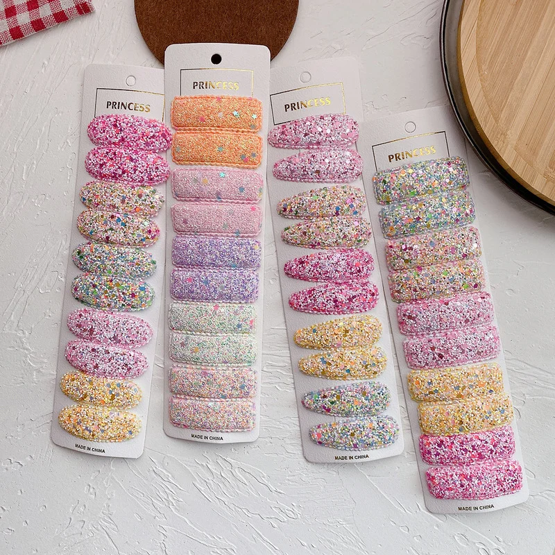 

5/10 Pcs Spring Korea Simple Beautiful Color Plaid Fabric Lace Daisy BB Clip for Sweet Girl Child Hairpins Hair Accessories 5cm