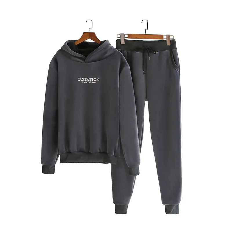 

Ultra-soft suit sweatpants women autumn/winter plush plus thick outside wearing casual loose-fitting leggings Harlan pants gray