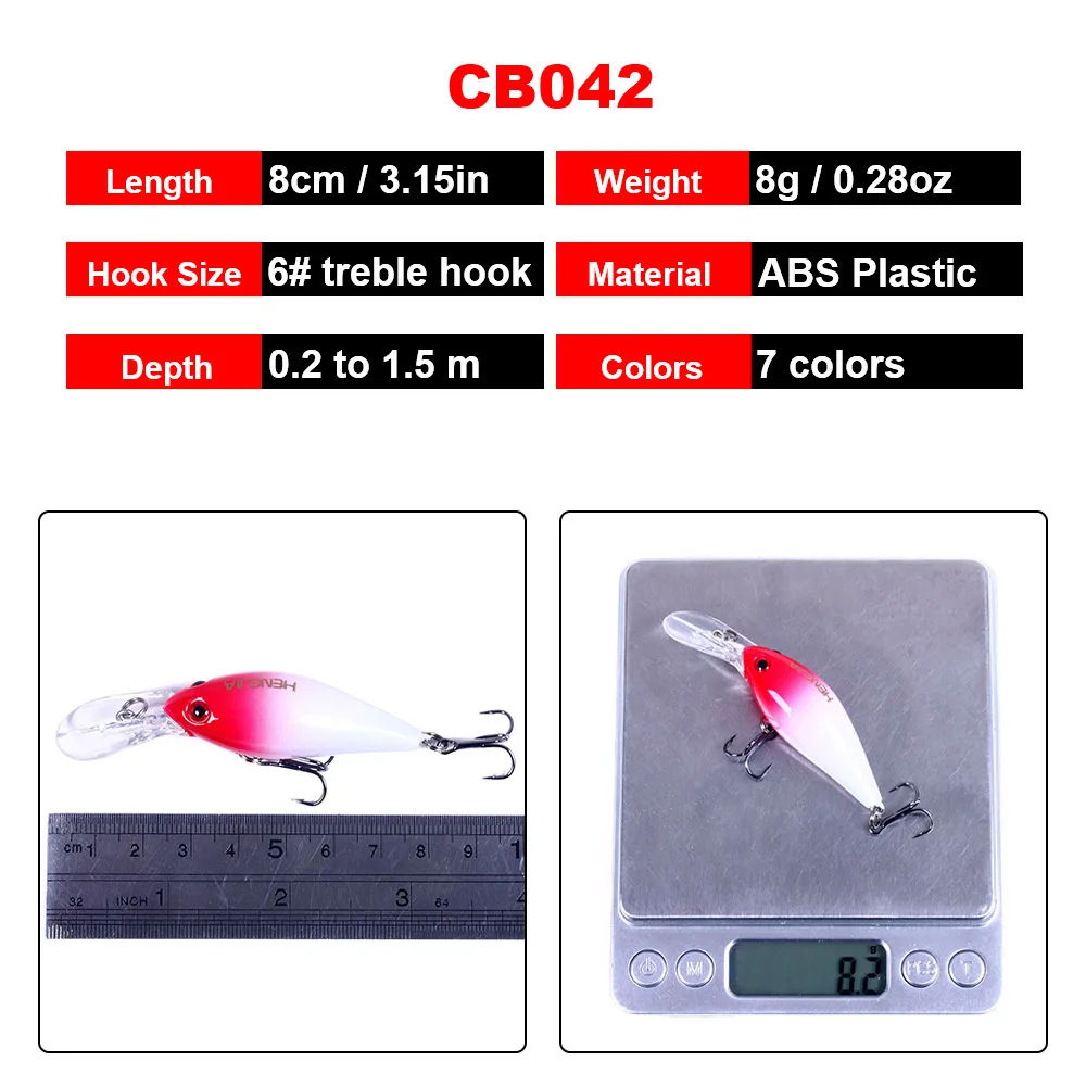 HENGJIA 1 шт. 8 см 8g искусственный воблер (Wobbler) дребезжащий Crankbait среднего Дайвинг