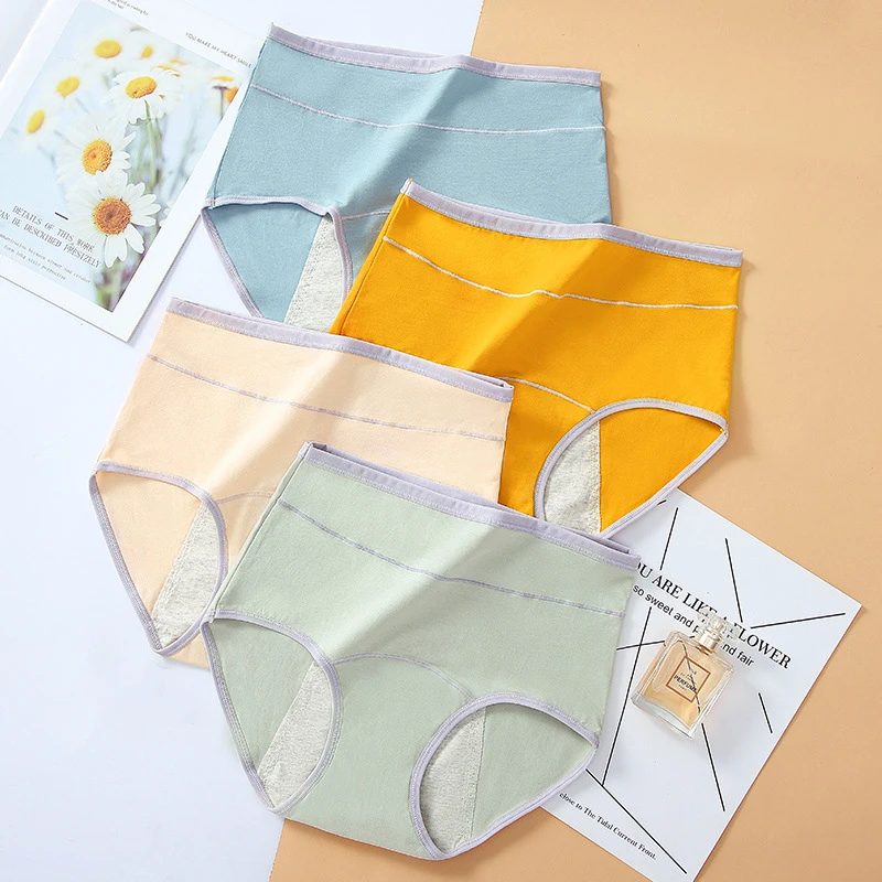 

Menstrual Panties High Waist Women Period Proof Briefs Sexy Physiological Period Pants Cotton Leak Proof Incontinence Underwear