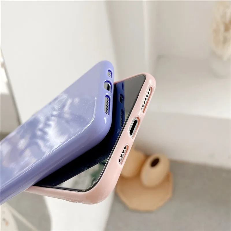 Lovebay Блестящий цветной чехол для телефона iPhone 11 Pro Max XR X XS 7 8 Plus мягкий однотонный