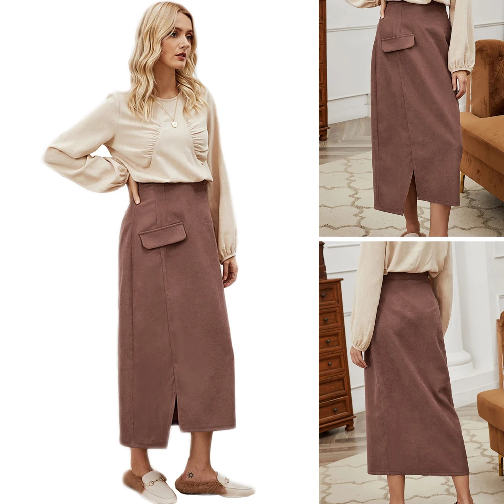 

Юбка-карандаш Женская Асимметричная, Модная элегантная однотонная приталенная Повседневная в офисном стиле, с завышенной талией, в мусульм...