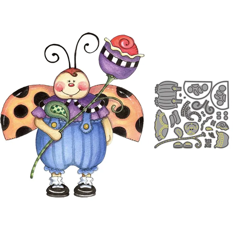 

stamp and dies 2021funny ladybird animal doggie mold rose stencils decoration metalliche scrapbooking die cuts for card making