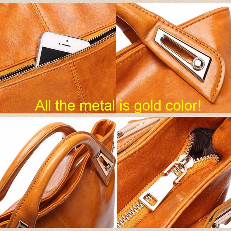 

Vintage PU Leather Women Handbags Oil Wax Leather Ladies Shoulder Bags High Quality Fashion Female Daily Messenger Tote Bags Red